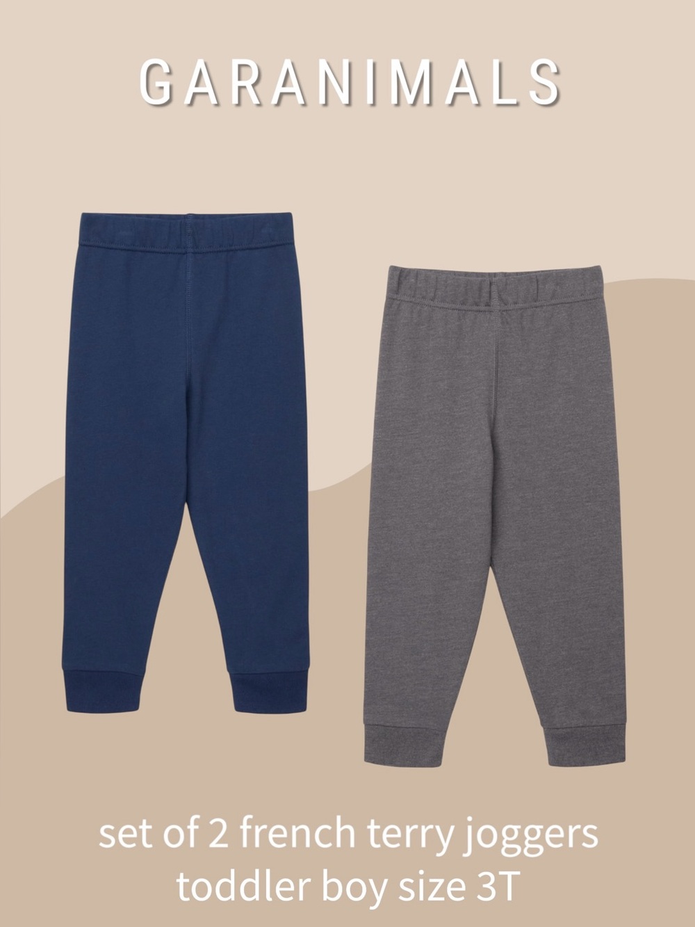 Garanimals SET OF 2 Toddler Boys French Terry Joggers size 3T, activewear